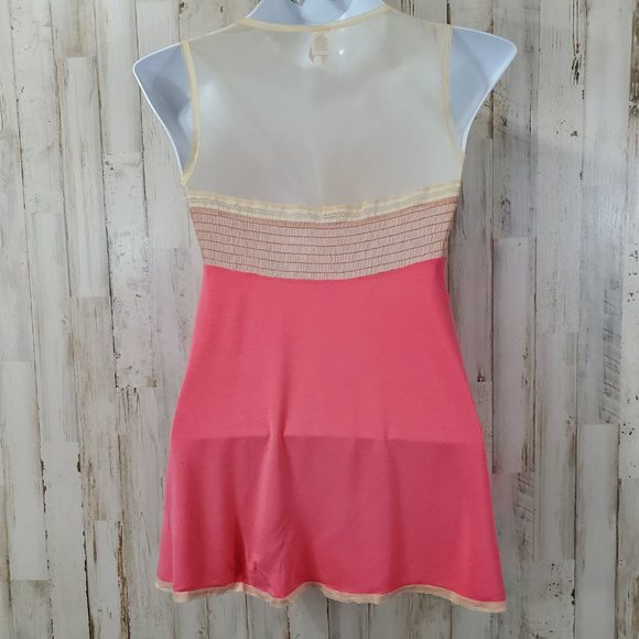 5/$25 Pinkeilon Womens Top S Pink Cream Cami Ribbon Trim H11 - Picture 4 of 5